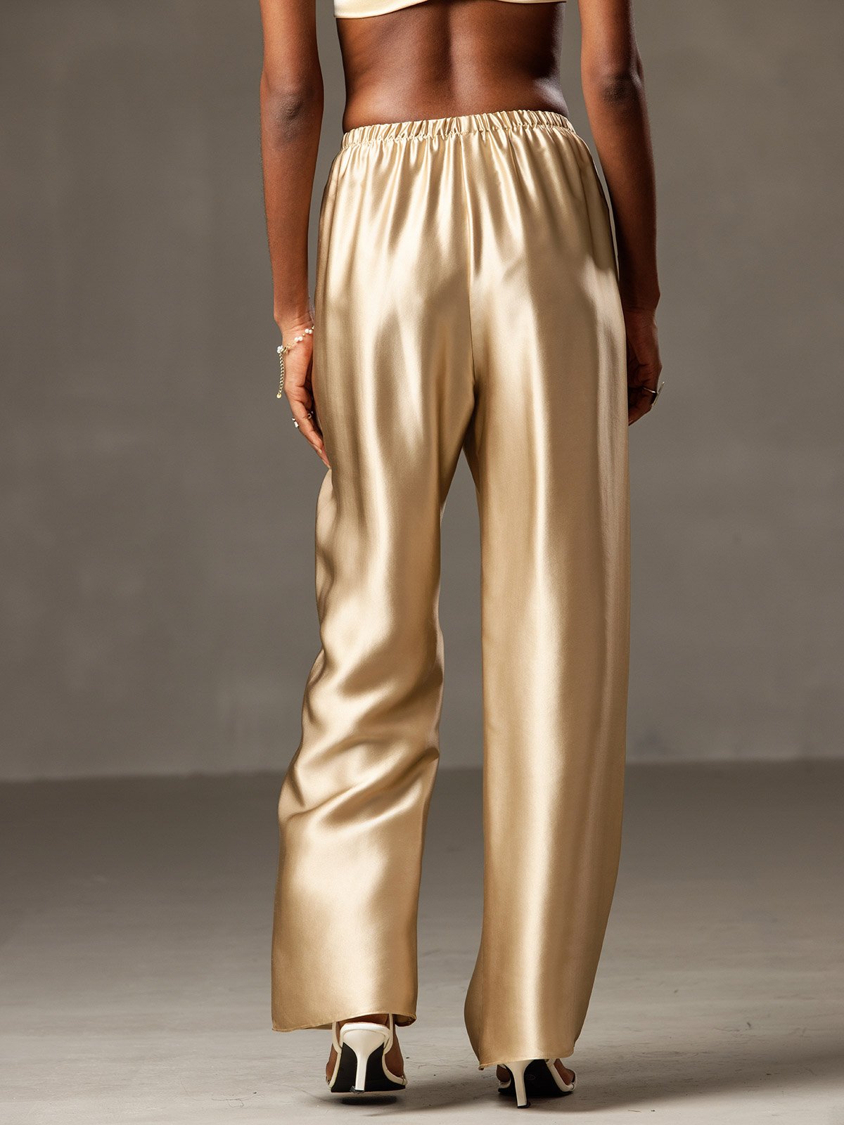 [شامبانيا] SilkSilky-SA 19Momme الحرير Womens Pants 002