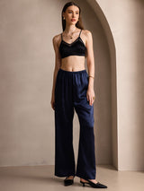 [أزرق غامق] SilkSilky-SA 19Momme الحرير Womens Pants 008,