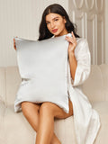 SilkSilky-SA 19Momme الحرير الخالص Pillowcase فضة 007