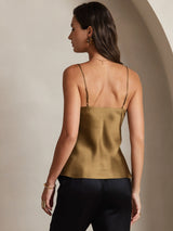 [قهوة] SilkSilky-SA Spaghetti Strap V Neck كامي 002