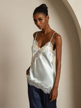 [أزرق فاتح] SilkSilky-SA Spaghetti Strap V Neck كامي 006