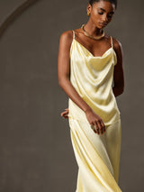 [أصفر] SilkSilky-SA Spaghetti Strap Cowl Neck كامي 001