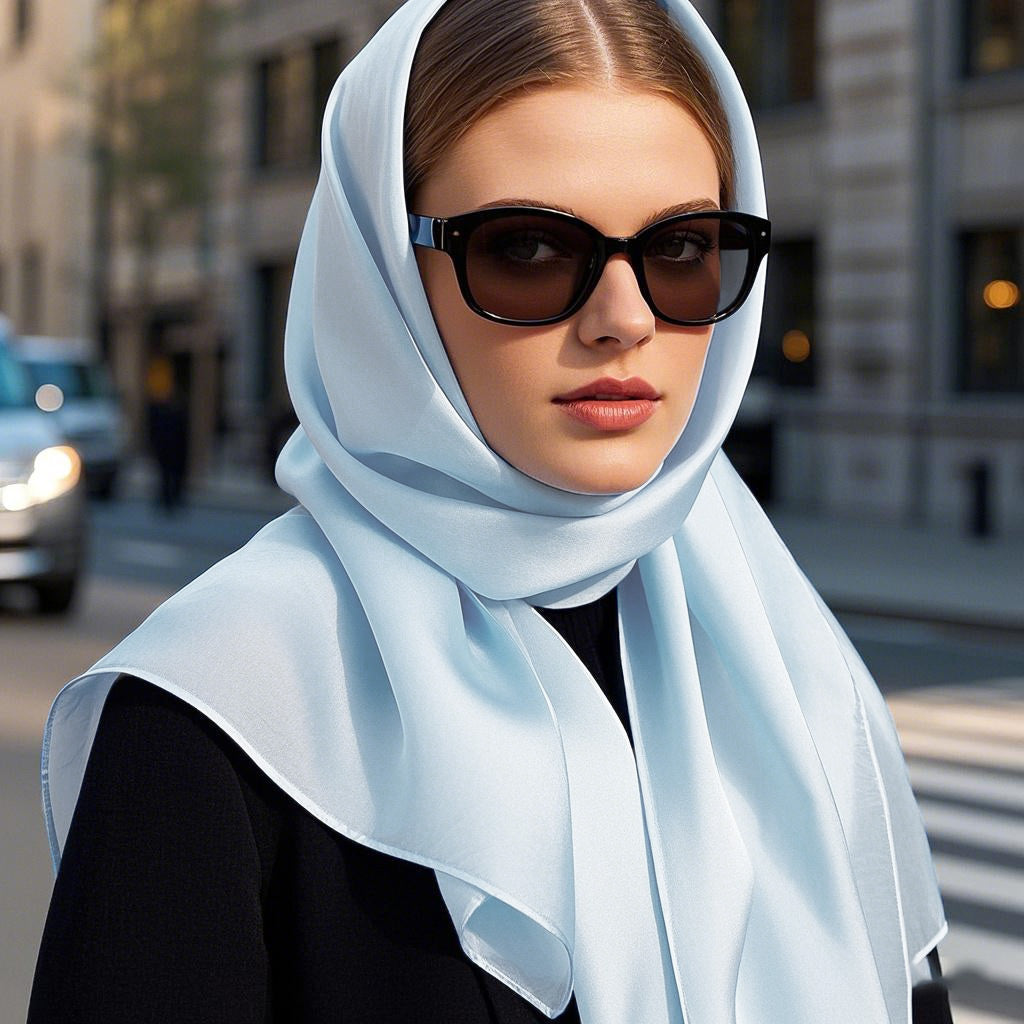 [أزرق فاتح] SilkSilky-SA وشاح 004