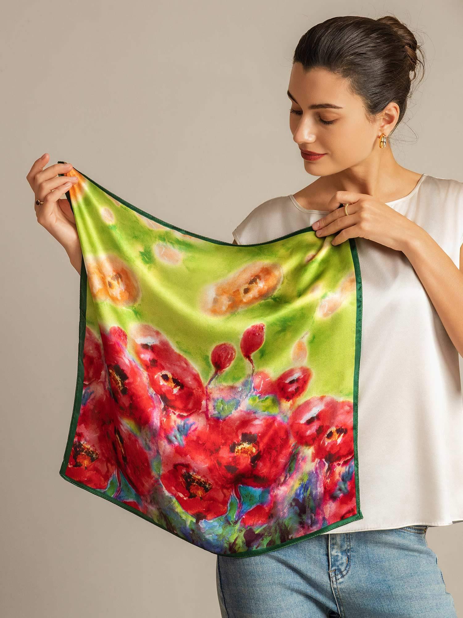 [P099] SilkSilky-SA الحرير الخالص Scarf 003,