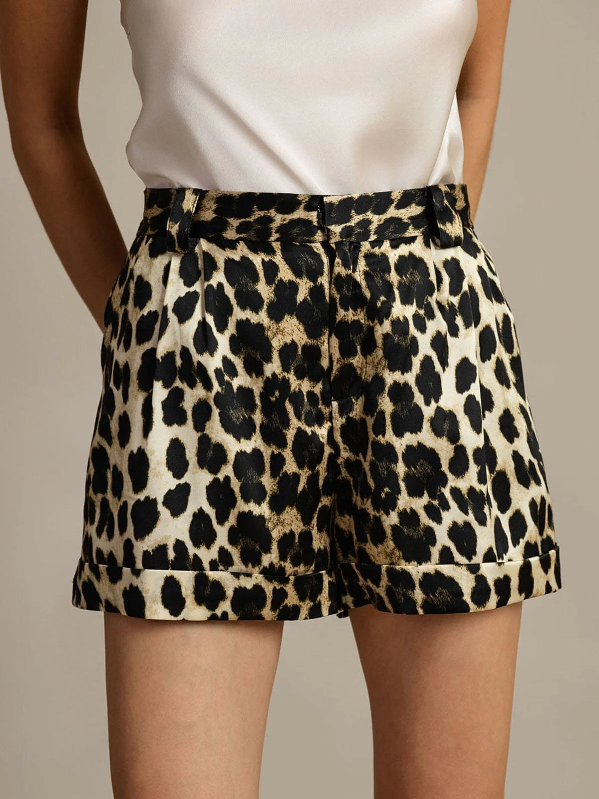 [فهد] SilkSilky-SA 19Momme الحرير Womens Shorts 004