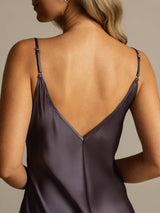 [رمادي أرجواني] SilkSilky-SA Sleeveless V Neck باس النوم 005