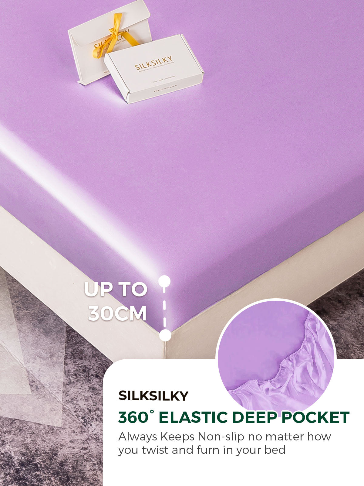 [لافندر] SilkSilky-SA 19Momme Pure Silk Bedding Set 004