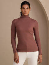 [وردي كاميو] SilkSilky-SA Long Sleeve Turtle Neck تي شيرت نسائية 001