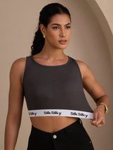 [رمادي] SilkSilky-SA Sleeveless Crew Neck كامي 003