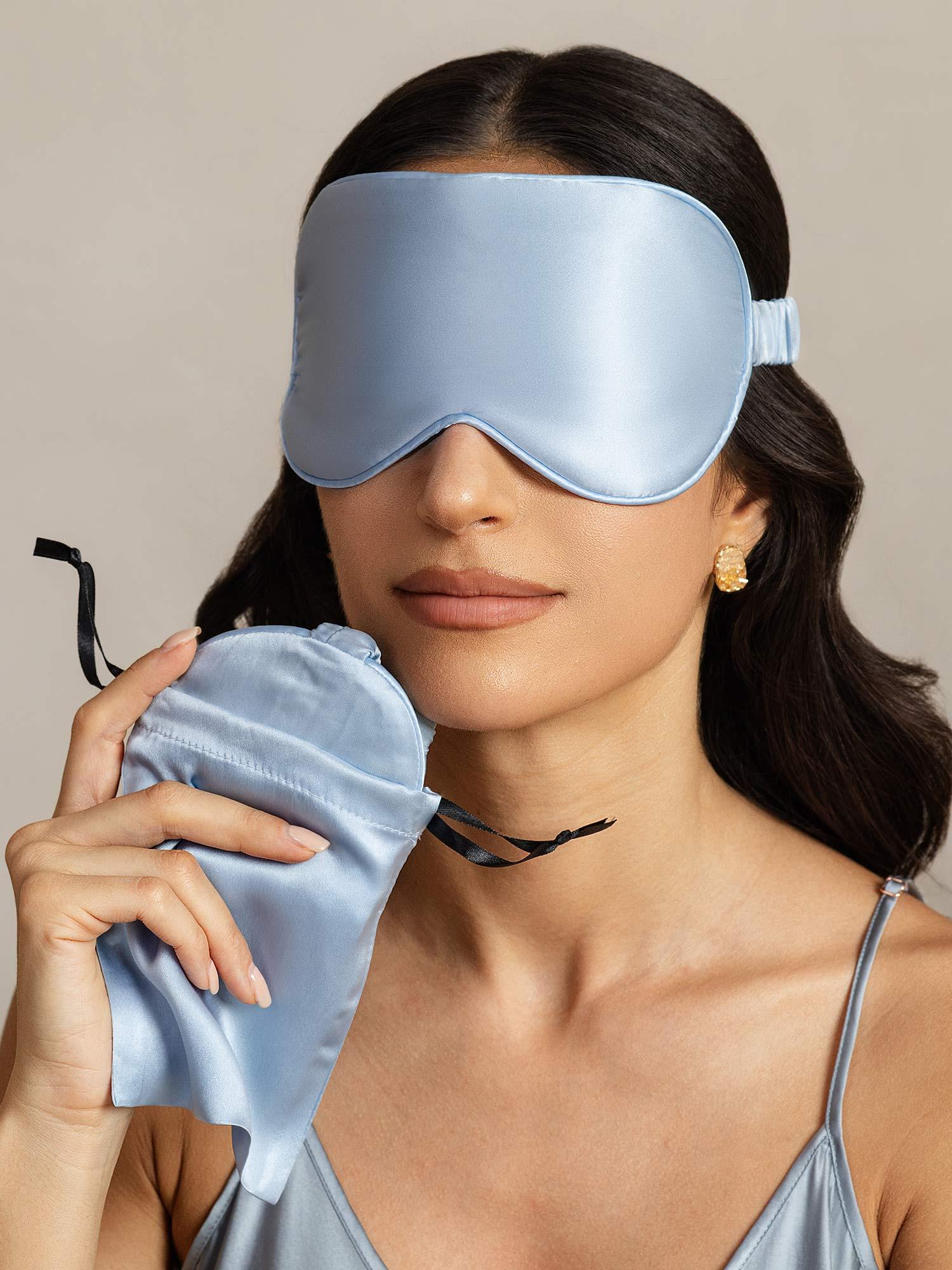 [أزرقفاتح] SilkSilky-SA الحرير الخالص Eye Mask 003