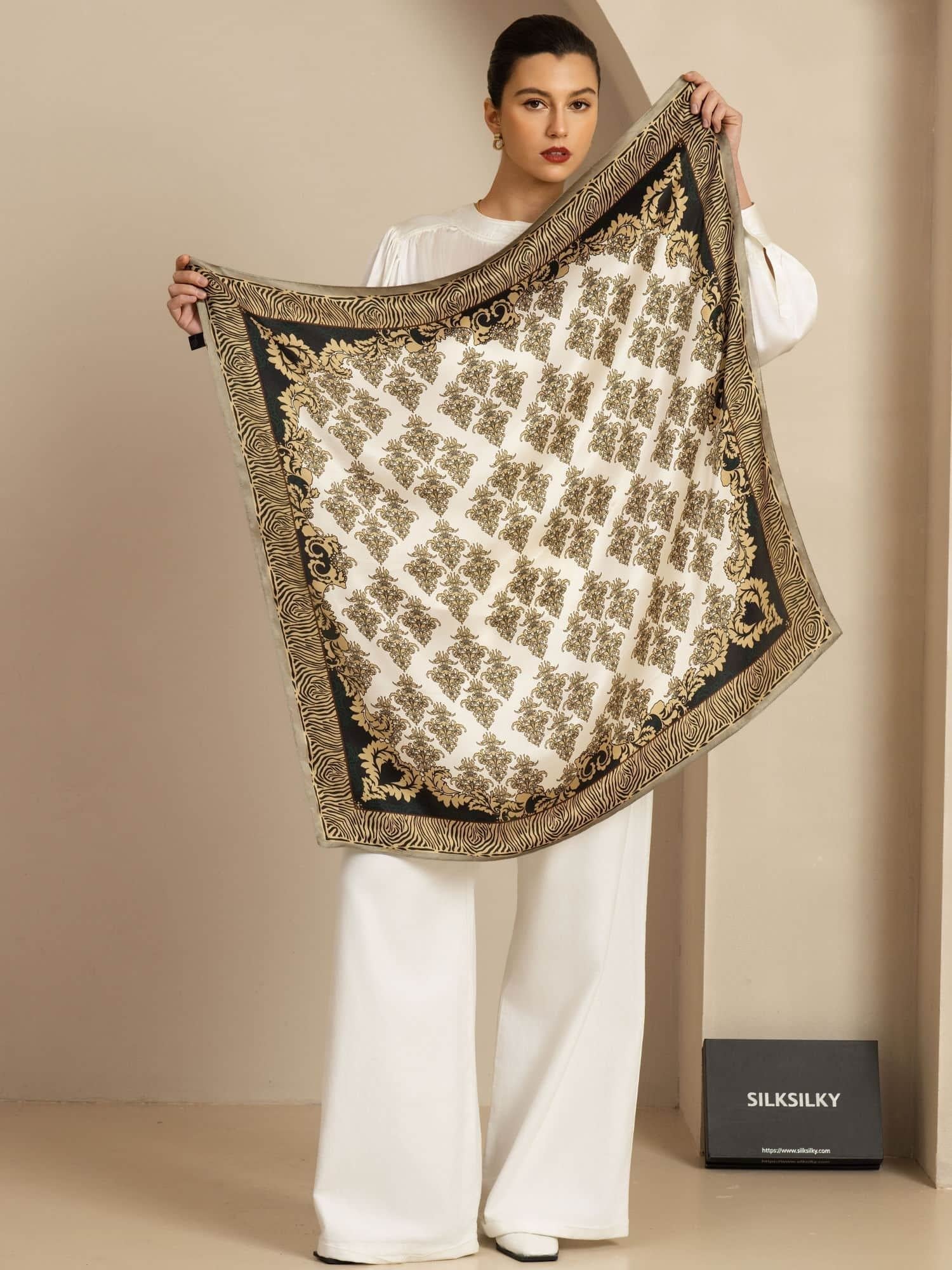 [P109] SilkSilky-SA Pure Silk Scarf 004