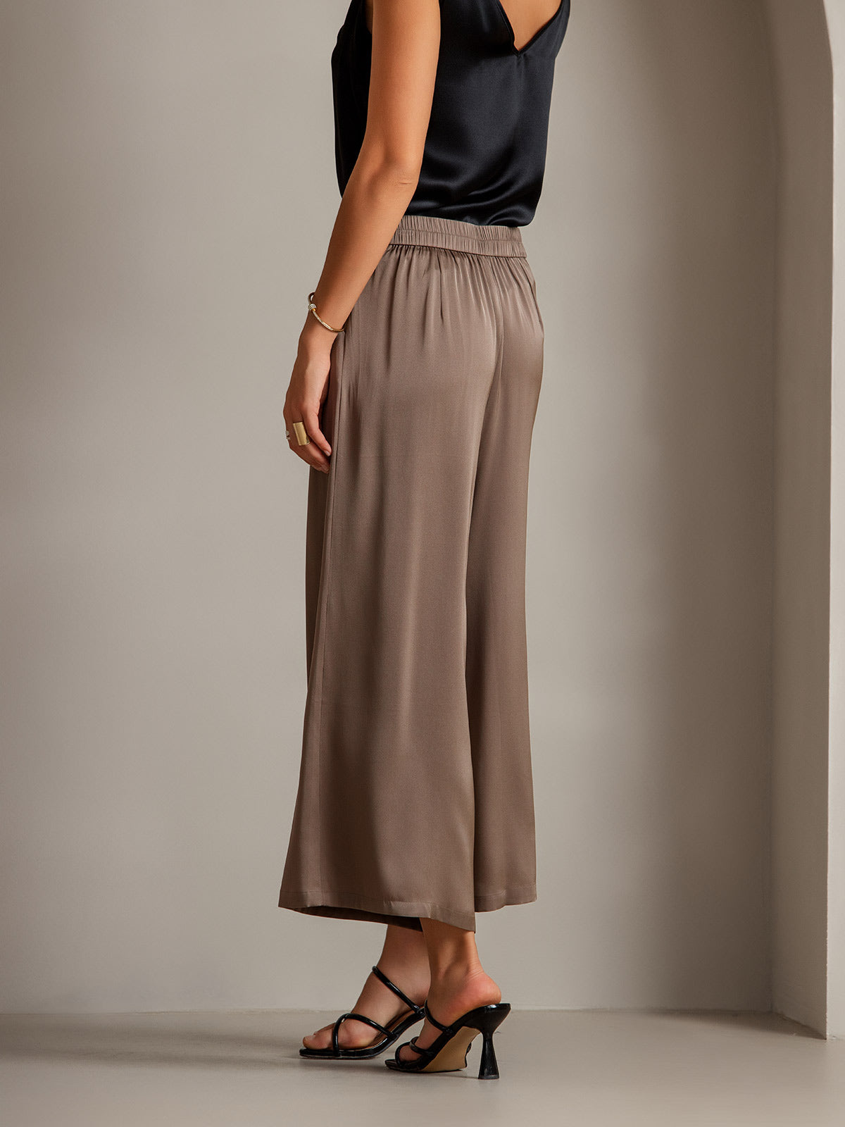 SilkSilky SA الحرير Womens Pants الكاكي 004