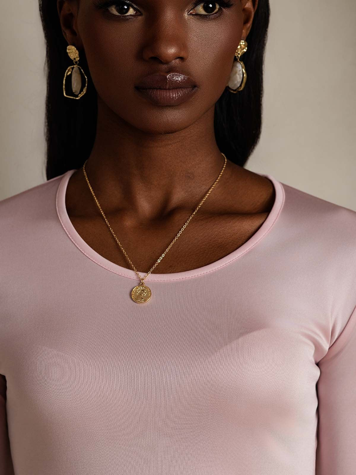 [وردى مرجانى] SilkSilky-SA الحرير رقبة مستديرة تي شيرت نسائية 004,