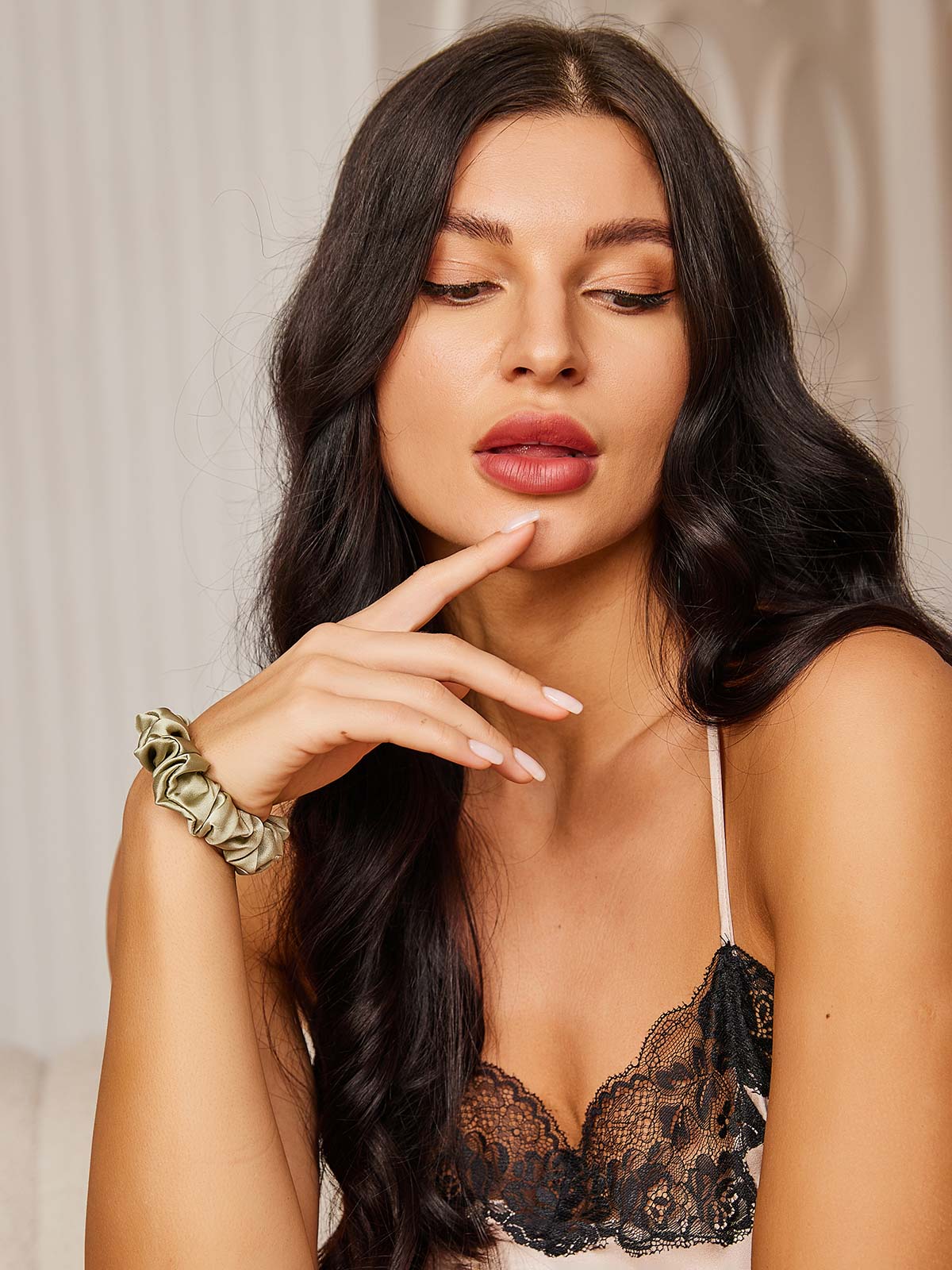 [نعناع] SilkSilky-SA 19Momme الحرير الخالص Scrunchie 002