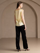 [أصفر فاتح] SilkSilky-SA Sleeveless Round Neck كامي 002