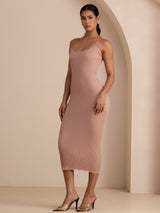 [لون القرنفل] SilkSilky-SA Spaghetti Strap Square Neck فساتين نسائية 004