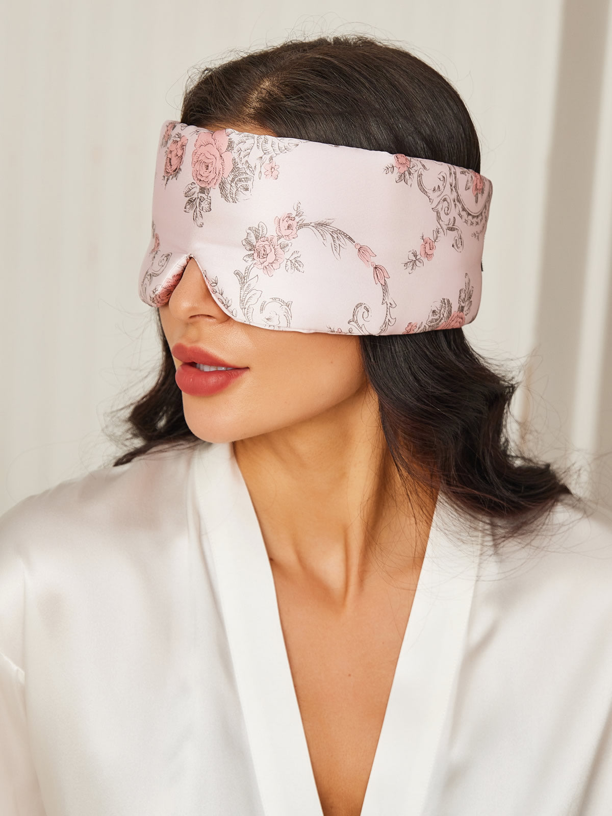 SilkSilky SA 19Momme الحرير الخالص Eye Mask وردةحمراء 001