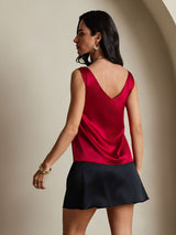 [خمر] SilkSilky-SA Sleeveless V Neck كامي 002