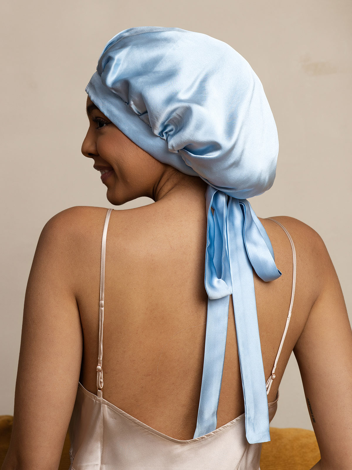 [أزرق فاتح] SilkSilky-SA الحرير الخالص Sleep Cap 005