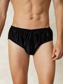 [أسود] SilkSilky-SA الحرير الخالص Mens Underwear 001