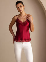 [خمر] SilkSilky-SA Spaghetti Strap V Neck كامي 003