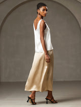 [أبيض] SilkSilky-SA Sleeveless V Neck كامي 003