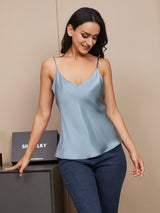 [أزرق رمادي] SilkSilky-SA Spaghetti Strap V Neck كامي 004