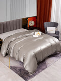 SilkSilky SA 22Momme الحرير الخالص Duvet Cover رمادي 002