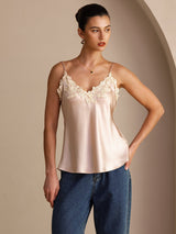 [لون القرنفل] SilkSilky-SA Sleeveless V Neck كامي 001