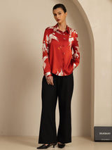 [خمر] SilkSilky-SA Long Sleeve Lapel Collar بلايز نسائية 005