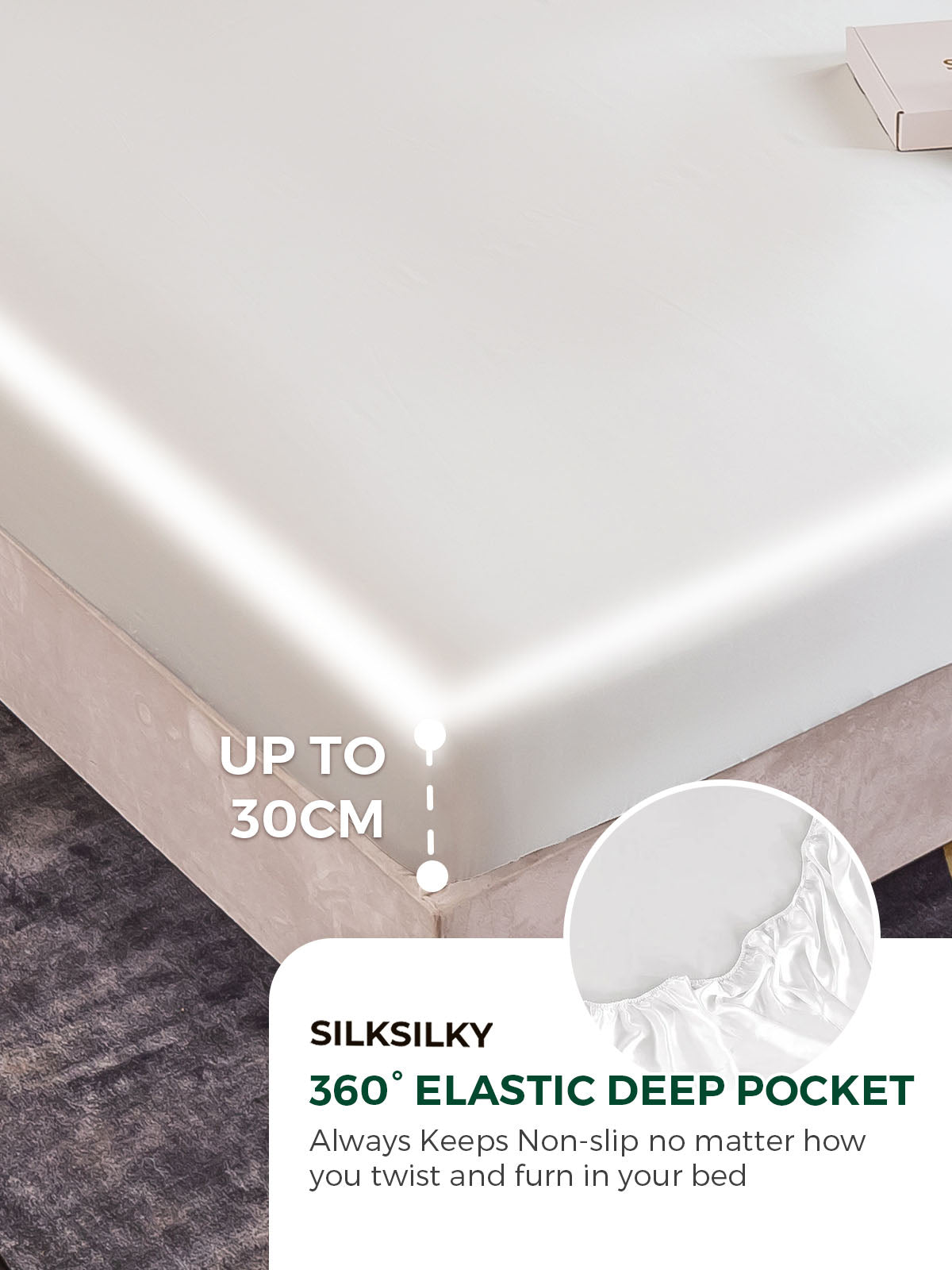 [أبيض] SilkSilky-SA 19Momme Pure Silk Bedding Set 004