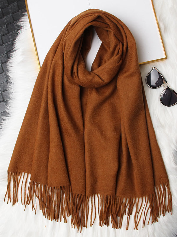 [بني] SilkSilky-SA صوف Scarf 006