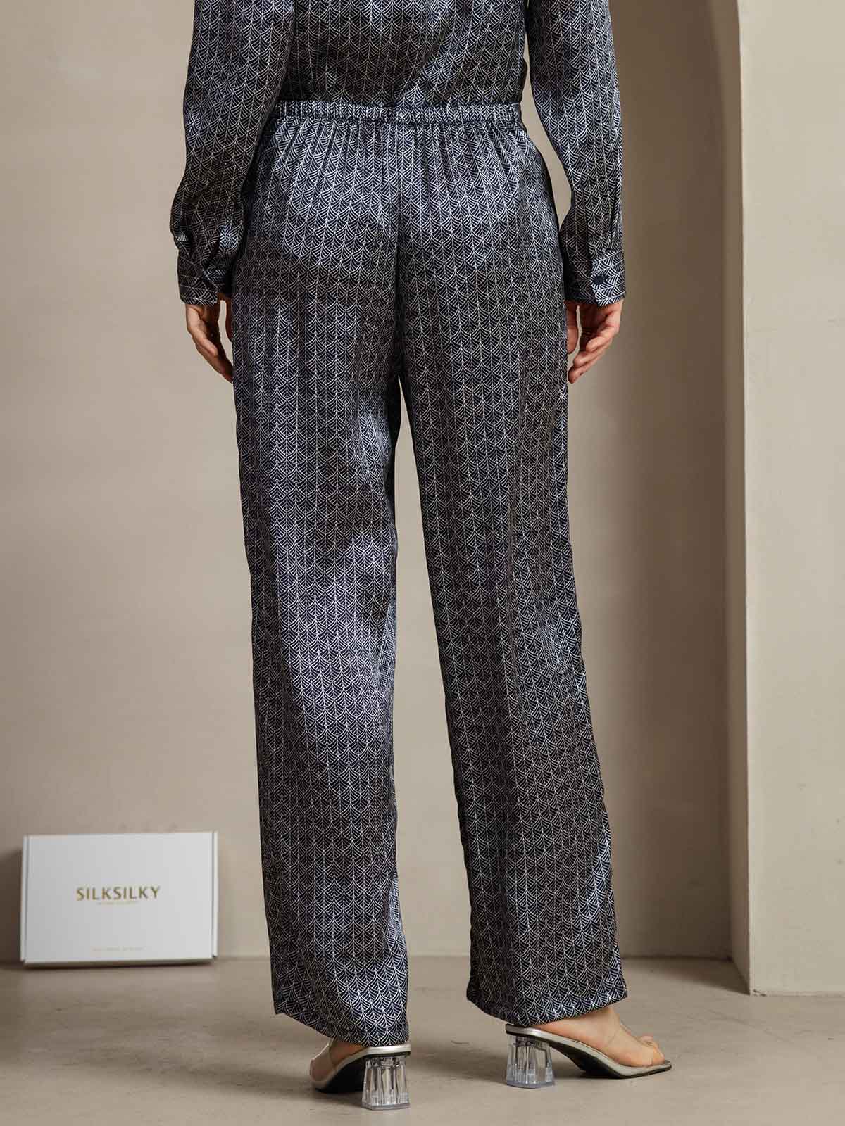 [جنكو كحلي] SilkSilky-SA 19Momme الحرير Womens Pants 002