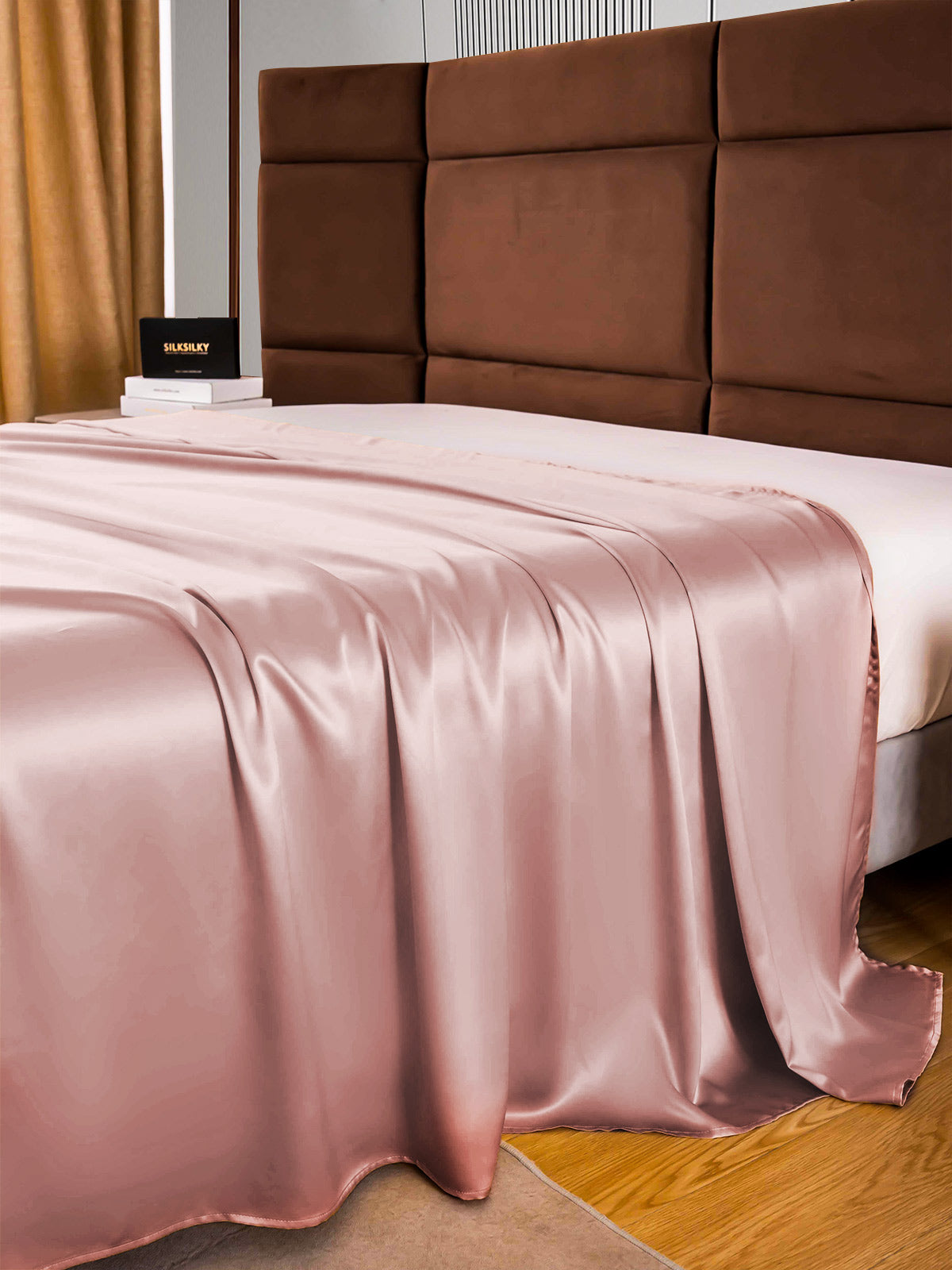 [بشرة الخوخ] SilkSilky-SA 22Momme غطاء السرير 003