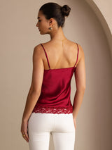 [خمر] SilkSilky-SA Spaghetti Strap V Neck كامي 002