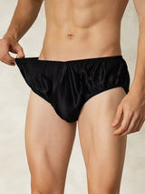 [أسود] SilkSilky-SA الحرير الخالص Mens Underwear 005