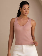 [لون القرنفل] SilkSilky-SA Sleeveless Deep V Neck كامي 003