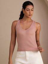 [لون القرنفل] SilkSilky-SA Sleeveless Deep V Neck كامي 003