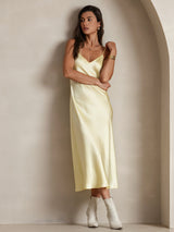 [أصفر فاتح] SilkSilky-SA Sleeveless V Neck باس النوم 006