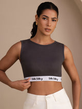 [رمادي] SilkSilky-SA Sleeveless Crew Neck كامي 004