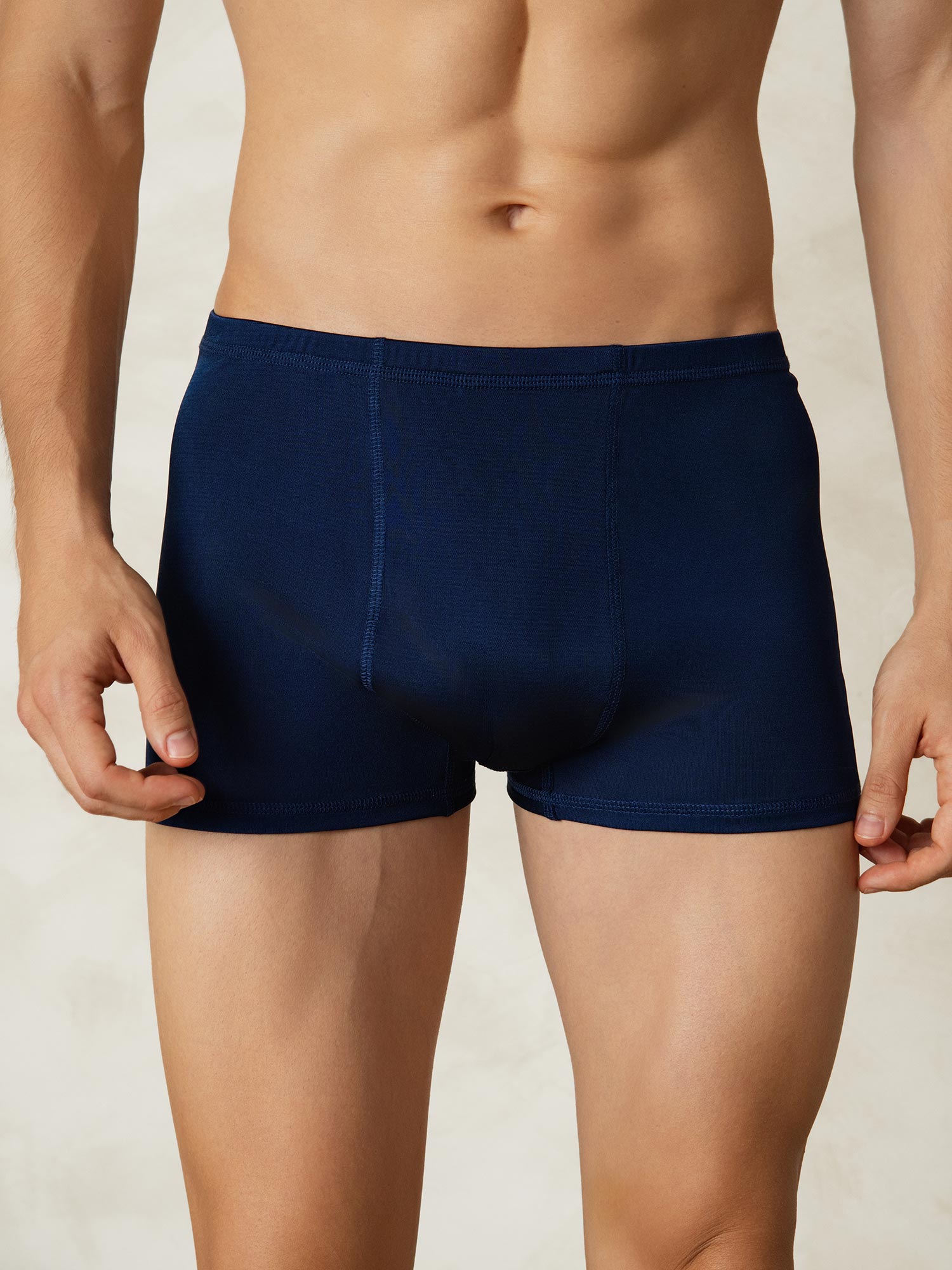 [أزرق غامق] SilkSilky-SA محبوك الحرير Mens Underwear 001