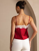[خمر] SilkSilky-SA Spaghetti Strap V Neck كامي 002