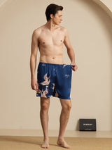[أزرق غامق] SilkSilky-SA Mens Sleep Bottoms 007