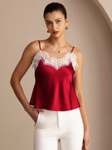 [خمر] SilkSilky-SA Spaghetti Strap V Neck كامي 001