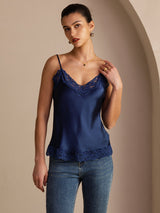 [أزرق غامق] SilkSilky-SA Spaghetti Strap V Neck كامي 004