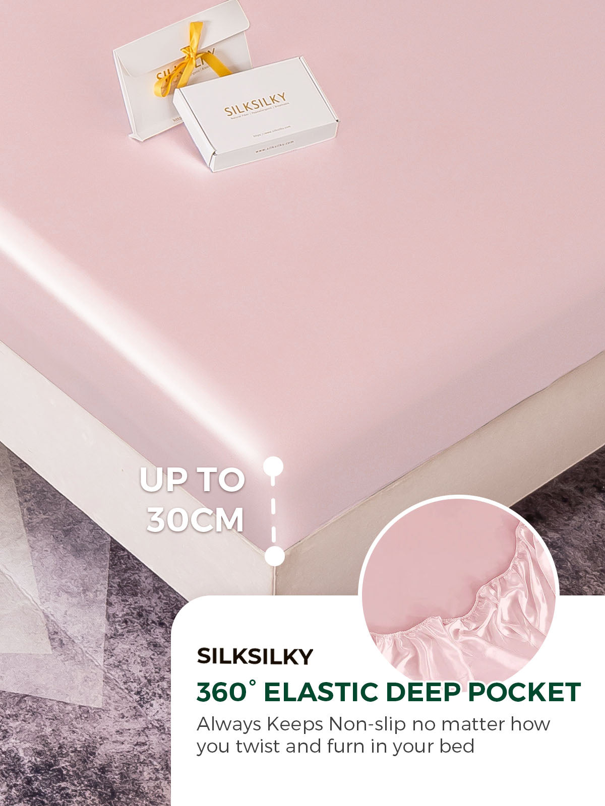 [لون القرنفل] SilkSilky-SA 19Momme Pure Silk Bedding Set 004