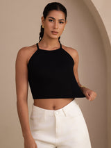 [أسود] SilkSilky-SA Sleeveless Crew Neck كامي 004