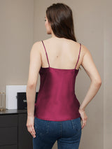 [ضارب الى الحمرة] SilkSilky-SA Spaghetti Strap V Neck كامي 002