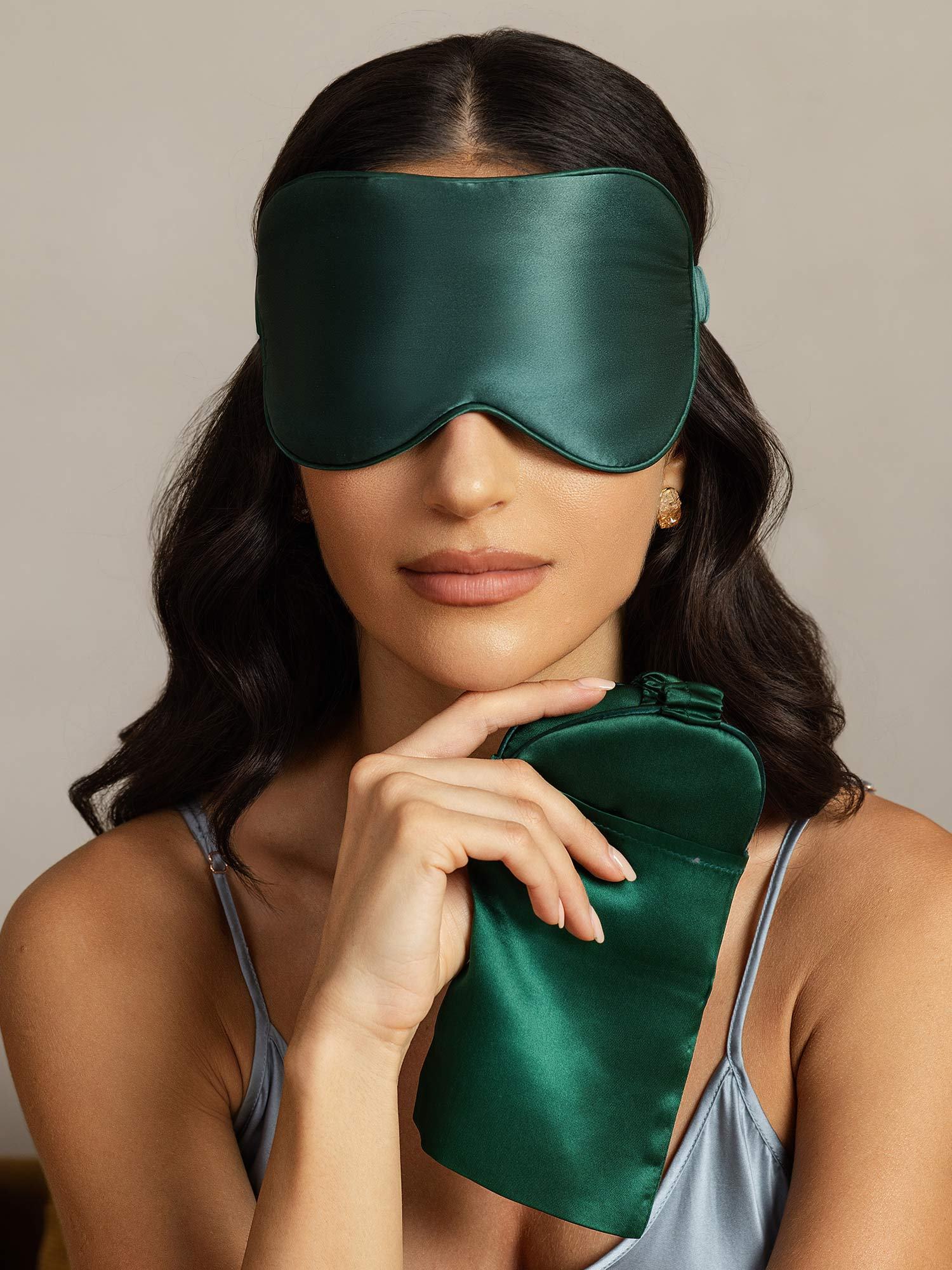 [أخضرغامق] SilkSilky-SA الحرير الخالص Eye Mask 006