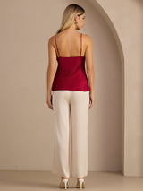 [خمر] SilkSilky-SA Sleeveless V Neck كامي 005